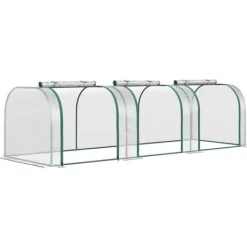 Folieväxthus 295x100x80 cm, stål, transparent, med dörr Växthus