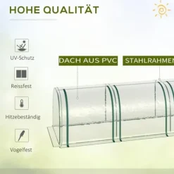 Folieväxthus 295x100x80 cm, stål, transparent, med dörr Växthus