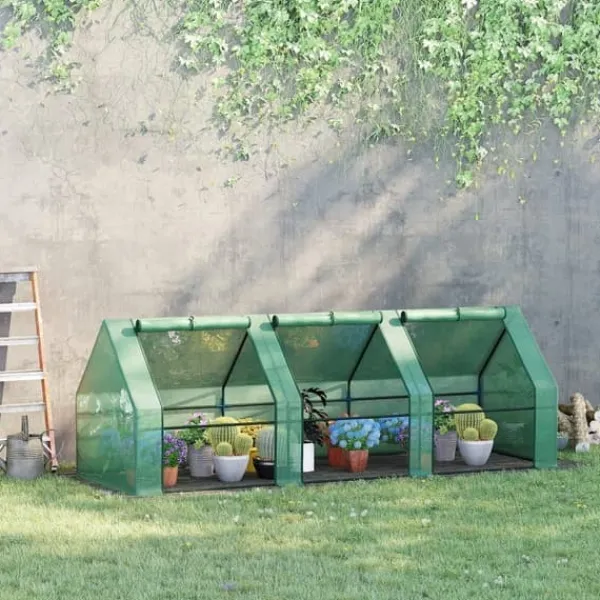 Outlet Folieväxthus/drivbänk 270x90x90 cm, grön – för tomater & plantor Växthus