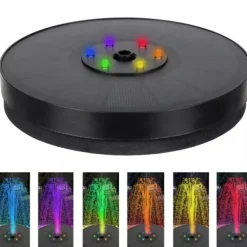 Fontän med Batteri & LED - Solcellsfontän / Vattenfontän - Solcell