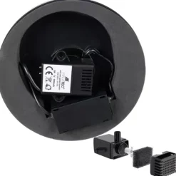 Fontän med Batteri & LED - Solcellsfontän / Vattenfontän - Solcell