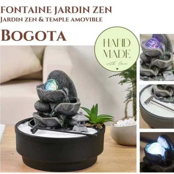 Sale Fontän Trädgård Zen - Zen'Light - Bogota - LED-belysning - Avslappnande atmosfär - 21x21x21 cm Fontäner & Dammar