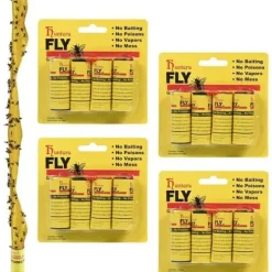 ForHome 16 stycken pappersflugfångare, pappersflugdödare, klibbigt flugpapper, klibbiga revbensfällor i rulle D211