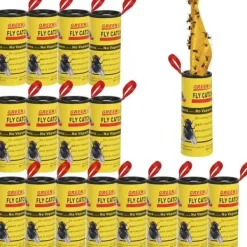 Forhome flugfälla, självhäftande tejp flugfälla, 32 st klibbiga flugor, pappersflugdödare, klibbig flugfälla-N285