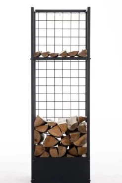 Forrest Firewood Rack - Black Metal, 40x40x120 cm