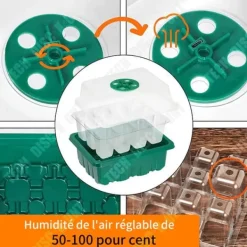 Fröbox - TECH DISCOUNT - 10 stycken - Ekologisk plast - Transparent lock - Lufthål Kit För Växt- & Örtplantering