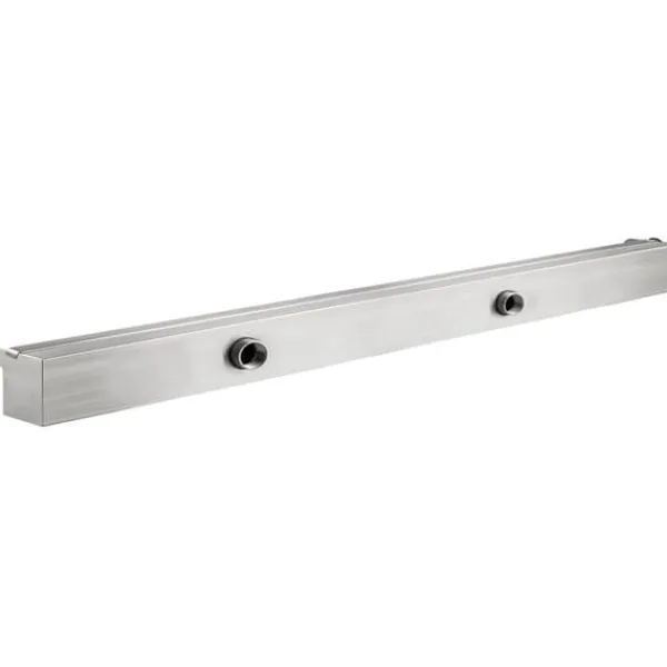 Färgglad LED-vattenfall för pool i rostfritt stål, mått 120x11,5x8 cm.