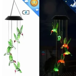 Färgskiftande Solar LED Wind Chimes Light för trädgård och balkong