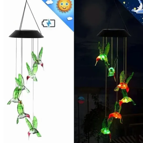 Färgskiftande Solar LED Wind Chimes Light för trädgård och balkong