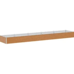 Sale Förhöjd planteringslåda i galvaniserat stål - - 485x100x36 cm - Ljusbrun - Väderbeständig Planteringsbänkar