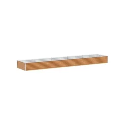 Sale Förhöjd planteringslåda i galvaniserat stål - - 485x100x36 cm - Ljusbrun - Väderbeständig Planteringsbänkar