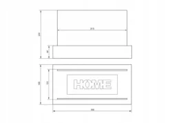 Fristående biokamin 36 x 18 x 22 cm Home Black strukturmatt