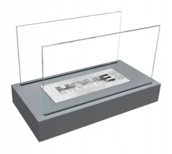 Discount Fristående biokamin 36 x 18 x 22 cm Home Grå strukturmatt Vedeldade Kaminer