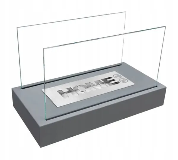 Discount Fristående biokamin 36 x 18 x 22 cm Home Grå strukturmatt Vedeldade Kaminer
