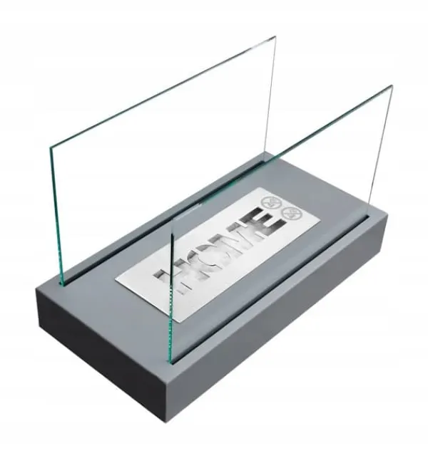 Discount Fristående biokamin 36 x 18 x 22 cm Home Grå strukturmatt Vedeldade Kaminer