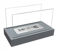 Discount Fristående biokamin 36 x 18 x 22 cm Home Grå strukturmatt Vedeldade Kaminer