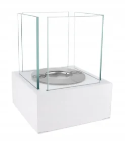 Outlet Fristående biokamin 13x13x17 cm Smart White strukturerad matt Öppna Spisar