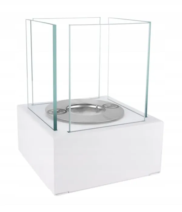 Outlet Fristående biokamin 13x13x17 cm Smart White strukturerad matt Öppna Spisar