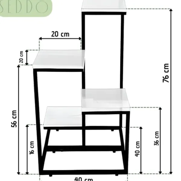 Discount Fristående blomställning för blommor och växter, 4 nivåer, metall, rustik, 76 cm Växtställ