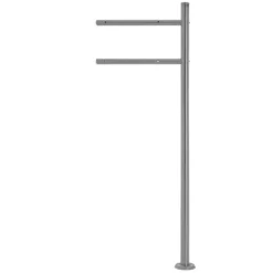 Discount Fristående brevlåda med tidningsfack 37 cm antracit inkl. stativ 120 cm högt Fristående brevlåda Silver Postlådor & Brevlådor