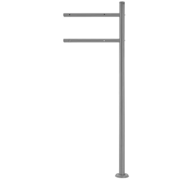 Discount Fristående brevlåda med tidningsfack 37 cm antracit inkl. stativ 120 cm högt Fristående brevlåda Silver Postlådor & Brevlådor