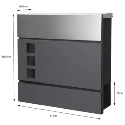 Discount Fristående brevlåda med tidningsfack 37 cm antracit inkl. stativ 120 cm högt Fristående brevlåda Silver Postlådor & Brevlådor