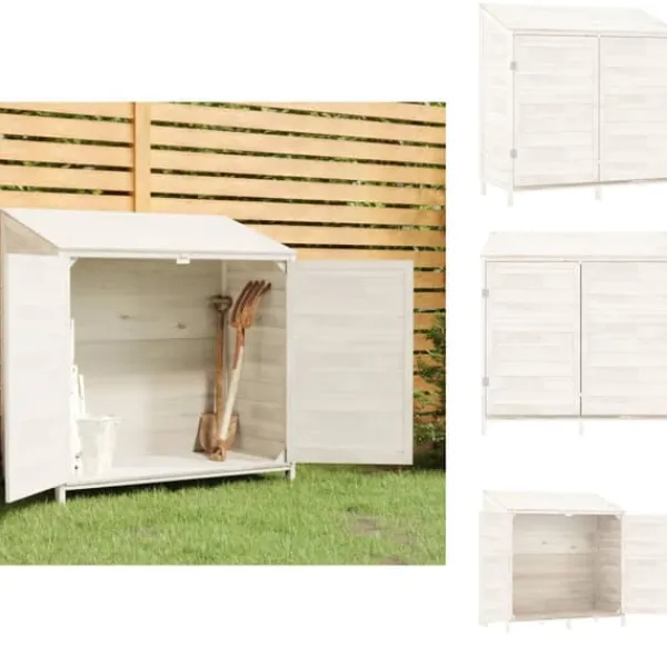 Outlet Förråd & Redskapsbodar - Living Trädgårdsbod vit 102x52x112 cm massivt granträ Skjul, Garage & Carports