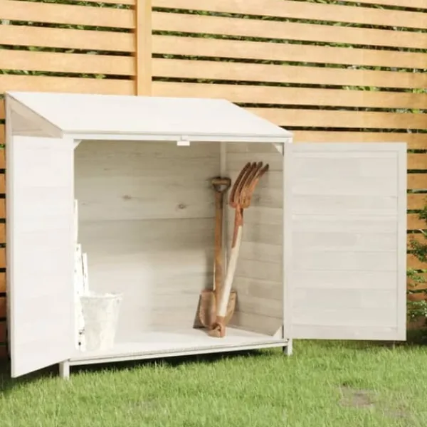 Outlet Förråd & Redskapsbodar - Living Trädgårdsbod vit 102x52x112 cm massivt granträ Skjul, Garage & Carports