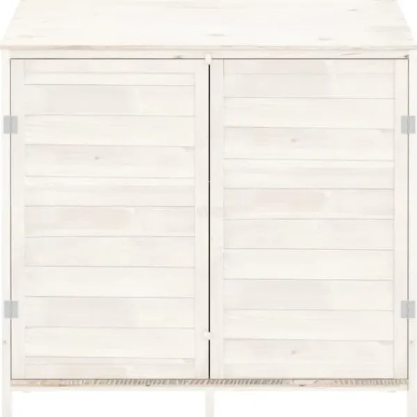 Outlet Förråd & Redskapsbodar - Living Trädgårdsbod vit 102x52x112 cm massivt granträ Skjul, Garage & Carports
