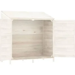 Outlet Förråd & Redskapsbodar - Living Trädgårdsbod vit 102x52x112 cm massivt granträ Skjul, Garage & Carports