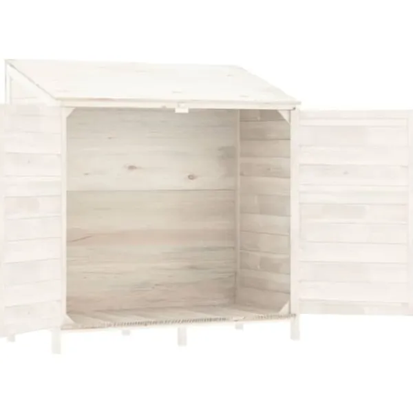 Outlet Förråd & Redskapsbodar - Living Trädgårdsbod vit 102x52x112 cm massivt granträ Skjul, Garage & Carports
