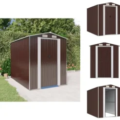 Best Förråd & Redskapsbodar - Living Trädgårdsskjul mörkbrun 192x274x223 cm galvaniserat stål Skjul, Garage & Carports