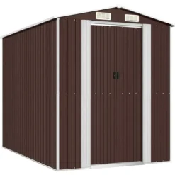 Best Förråd & Redskapsbodar - Living Trädgårdsskjul mörkbrun 192x274x223 cm galvaniserat stål Skjul, Garage & Carports