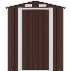 Best Förråd & Redskapsbodar - Living Trädgårdsskjul mörkbrun 192x274x223 cm galvaniserat stål Skjul, Garage & Carports