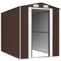 Best Förråd & Redskapsbodar - Living Trädgårdsskjul mörkbrun 192x274x223 cm galvaniserat stål Skjul, Garage & Carports