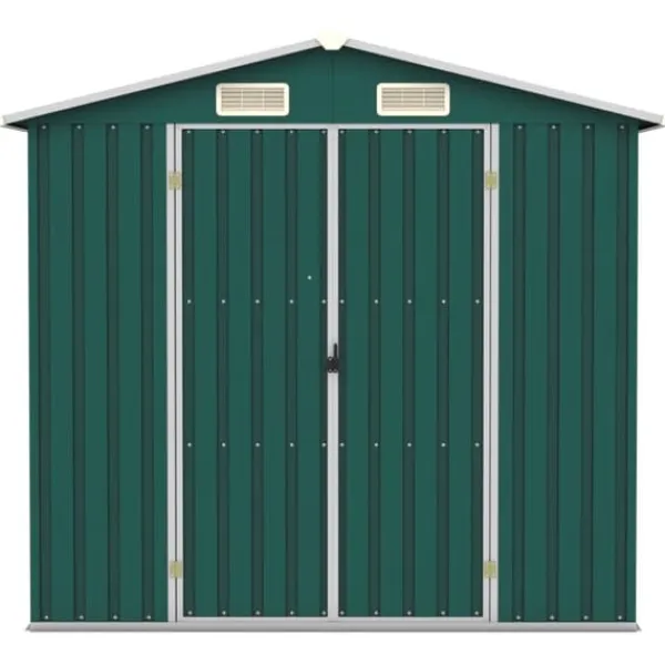 Förråd & Redskapsbodar - Living Trädgårdsskjul grön 205x129x183 cm galvaniserat stål