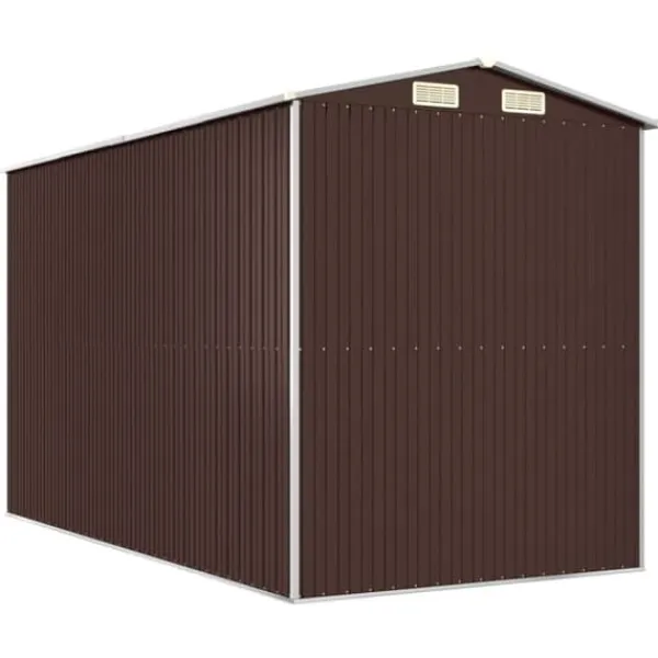 Clearance Förråd & Redskapsbodar - Living Trädgårdsskjul mörkbrun 192x357x223 cm galvaniserat stål Skjul, Garage & Carports