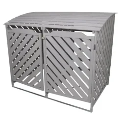 Förråd för 2 x 240 Liter Soptunnor med Lock Gråmålat Granträ Förvaringsbod Bod Skjul Trädgård Trädgårdskjul Utomhus Förvaring Låsbar + Monteringskit | CDON Skjul, Garage & Carports