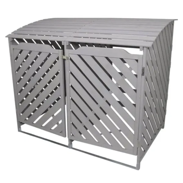 Förråd för 2 x 240 Liter Soptunnor med Lock Gråmålat Granträ Förvaringsbod Bod Skjul Trädgård Trädgårdskjul Utomhus Förvaring Låsbar + Monteringskit | CDON Skjul, Garage & Carports