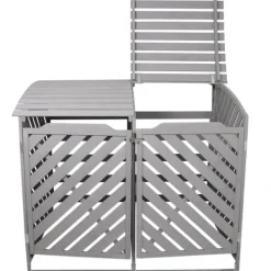 Förråd för 2 x 240 Liter Soptunnor med Lock Gråmålat Granträ Förvaringsbod Bod Skjul Trädgård Trädgårdskjul Utomhus Förvaring Låsbar + Monteringskit | CDON Skjul, Garage & Carports