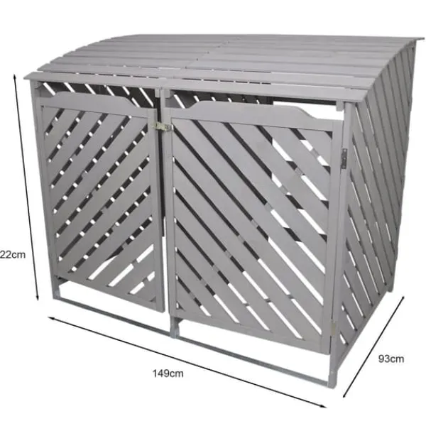 Förråd för 2 x 240 Liter Soptunnor med Lock Gråmålat Granträ Förvaringsbod Bod Skjul Trädgård Trädgårdskjul Utomhus Förvaring Låsbar + Monteringskit | CDON Skjul, Garage & Carports
