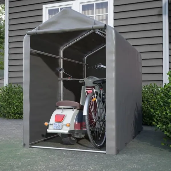 Hot Förråd 187x100x160 cm, cykelgarage, trädgårdsskjul, lagerzelt, mörkgrå Skjul, Garage & Carports