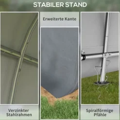 Online Förrådstält 3×3 m UV-skydd vattenavvisande, stål/PE, grå, två rullportar Skjul, Garage & Carports