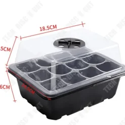 Fröskit - TECH DISCOUNT - 5 delar - 12 hål - 6x14x18cm - Svart plast