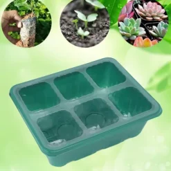 Fröstartbricka Plantbricka Plast Transparent Lock för Trädgårdsskötsel 6 Hål