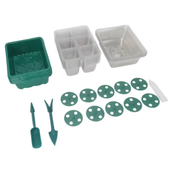 Fröstartbricka Plantbricka Plast Transparent Lock för Trädgårdsskötsel 6 Hål