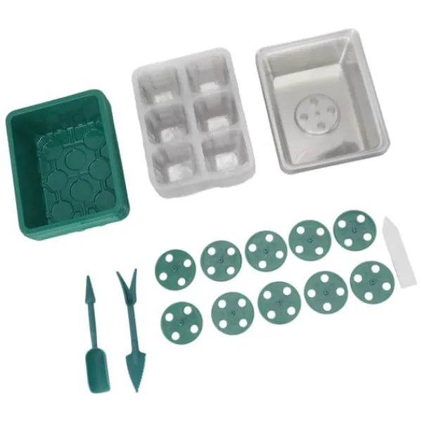 Fröstartbricka Plantbricka Plast Transparent Lock för Trädgårdsskötsel 6 Hål