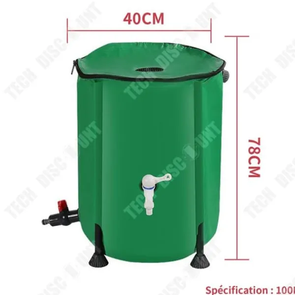Online Förvaringsbehållare - TECH DISCOUNT - 100L - PVC - 40x78cm - Fällbar och multifunktionell Regntunnor