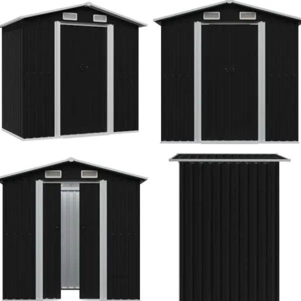 Förvaringsbod antracit stål 204x132x186 cm - Trädgårdsskjul - Trädgårdsbod - Home & Living Skjul, Garage & Carports