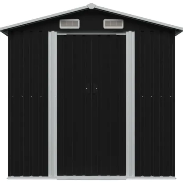 Förvaringsbod antracit stål 204x132x186 cm - Trädgårdsskjul - Trädgårdsbod - Home & Living Skjul, Garage & Carports
